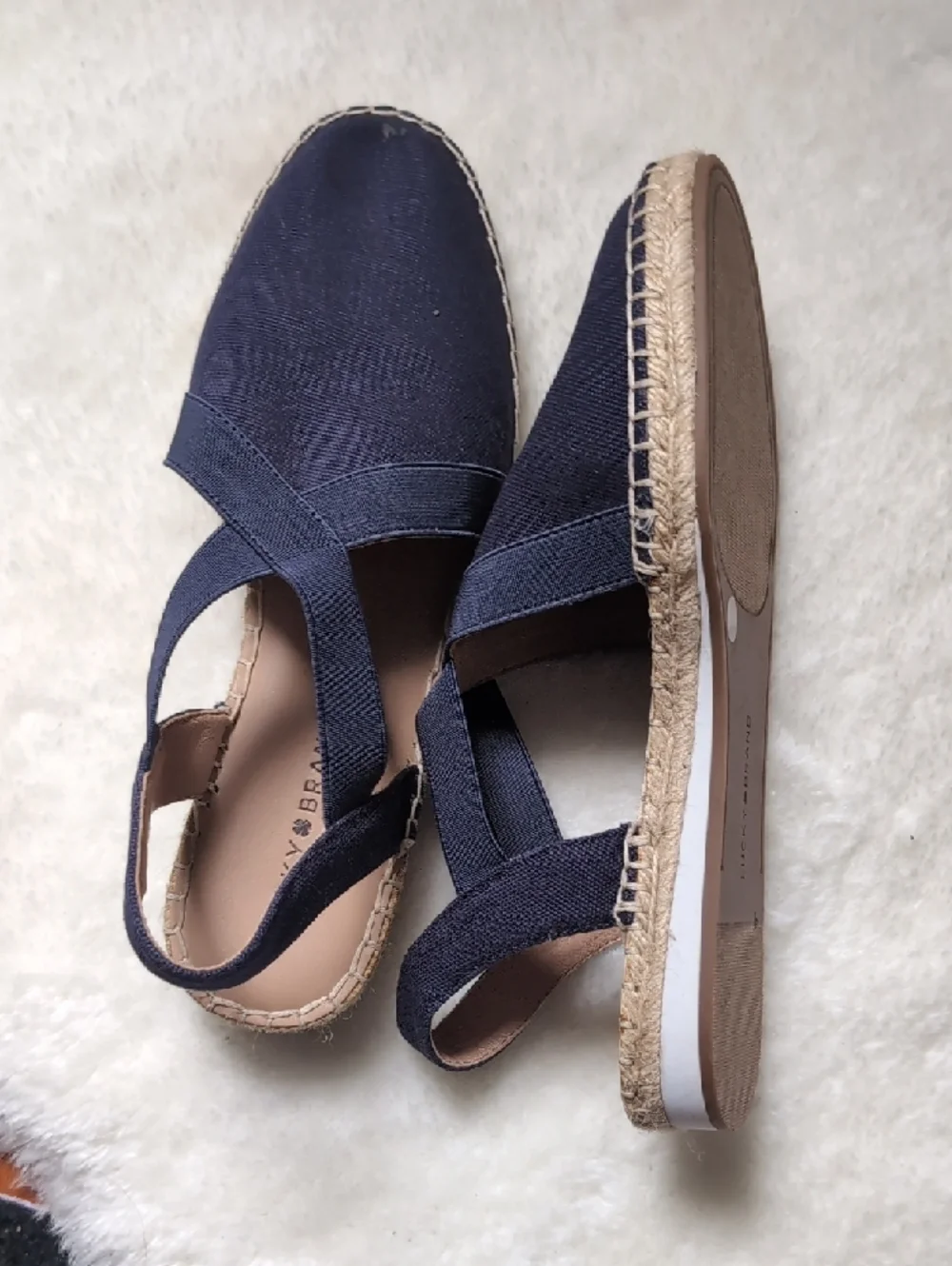 Lucky Brand Navy Crisscross Slingback Espadrilles Size 9 New